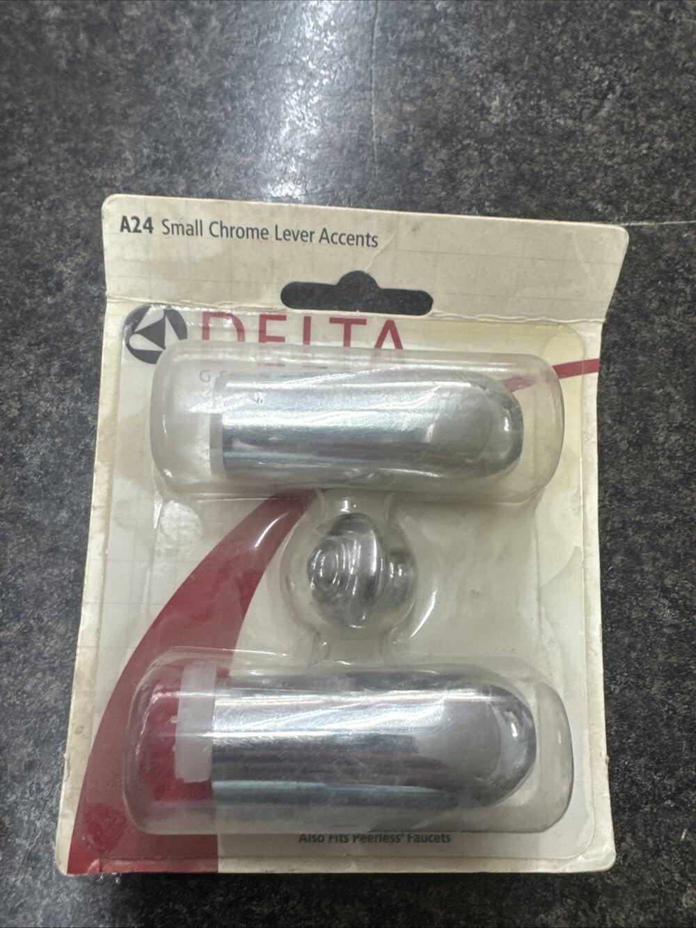 Delta Faucet A24 2 Small Metal Lever Handles Accent Kit Chrome Finish (NEW)